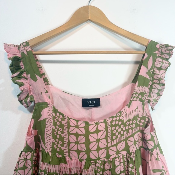 Vici Dolls Pink And Green Baby Doll Dress - Picture 4 of 7